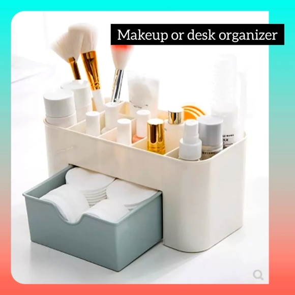 Makeup, office organizer w drawer & multiple top spots Green Drawer design - Picture 1 of 7